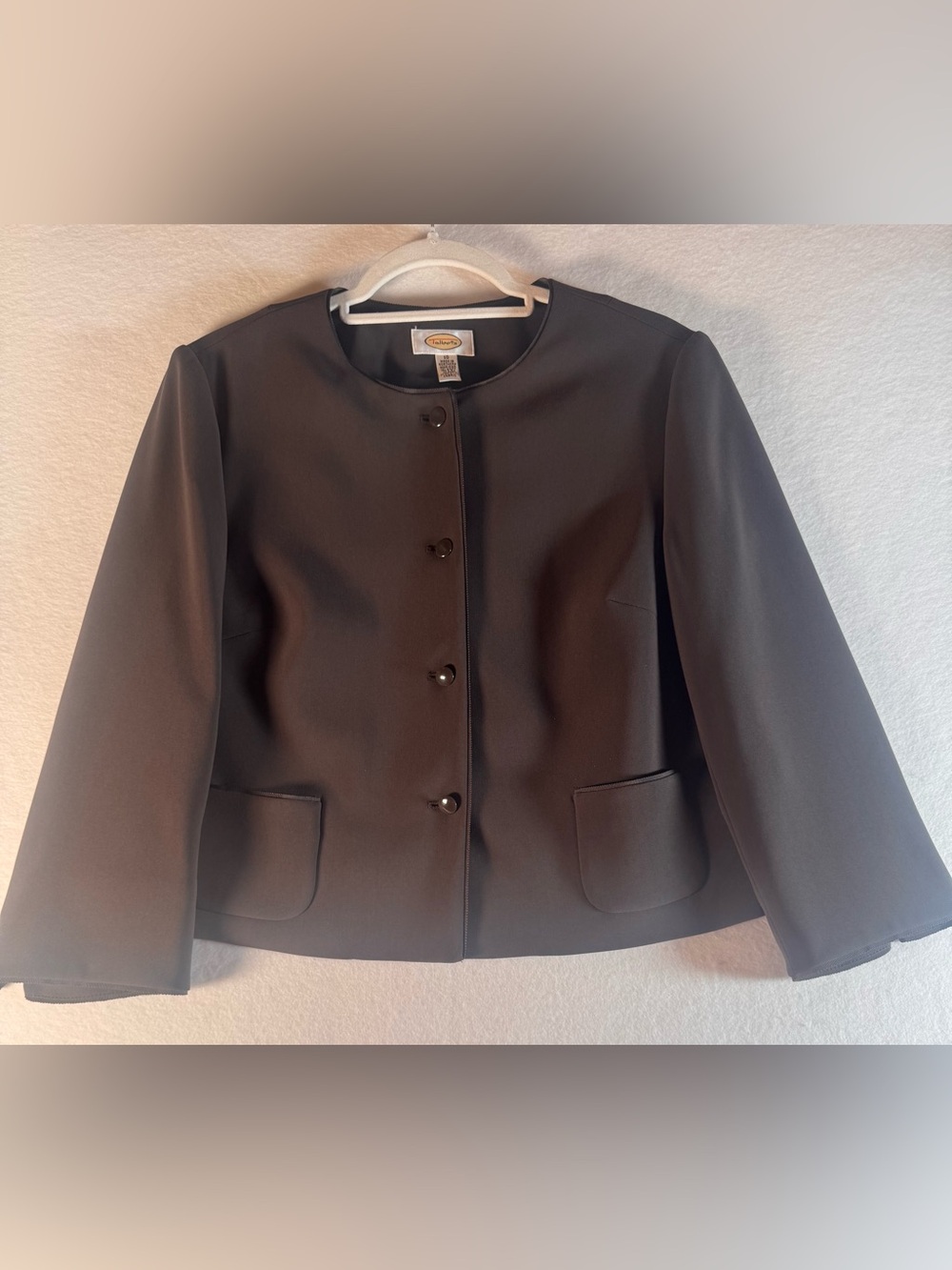 Talbots Women’s Size 10 Brown Collarless Blazer Jacket